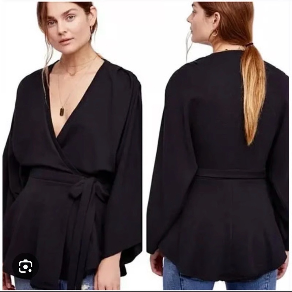 Free People Beach Black Kimono Sweater